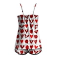 thumbnail image 5 of Pajamas For Women Set Valentines Heart Graphics V Neck Vest Top And Elastic Waist Shorts Sleepwear Soft 2 Piece Outfits Loungewear Sets Red L, 5 of 5