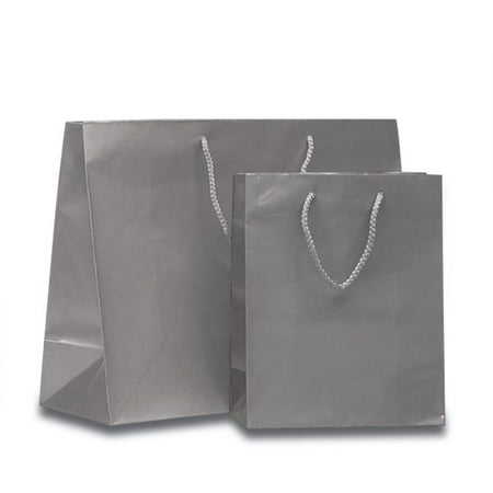 Silver Euro Bags 8" X 4" X 10" | Quantity: 100 by Paper Mart