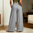 thumbnail image 5 of Qodauz Wide Leg Sweatpants Women Pleated Baggy Casual Pants Button Elastic Waisted Athletic Pant S-2XL, 5 of 7