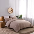 thumbnail image 2 of JML Queen Size Duvet Cover Set 3 Piece, Washed Microfiber Comforter Cover,Taupe, 2 of 5