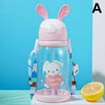 thumbnail image 6 of 500ml Large Capacity Straw Water Bottle for Kids - Portable Plastic Drink Bottle with Cute Rabbit Design, Leak-Proof for School & Travel, 6 of 7