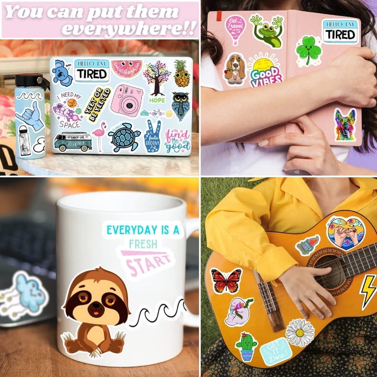 60PCS Waterproof Vinyl Stickers - 2-3 Inch Cartoon Designs For Laptop, Water Bottle, Guitar, Luggage, Party Decor