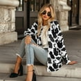 thumbnail image 4 of SCRAWLGOD Cow Print Women Cardigans Lightweight Long Cardigans for Women with Pockets Washable Activewear Women Jacket Long Sleeve Cardigan Coat for Women Walks Size S, 4 of 7