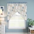 thumbnail image 6 of Light Blue Coastal Kitchen Window Curtains, Swag Curtains Valance for Bedroom Living Room Bathroom, Vintage Ocean Nautical Starfish Coral Striped Rod Pocket Window Block Drapes 2 Panels 36"x45", 6 of 9