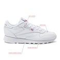 thumbnail image 2 of Zapatillas Reebok Classic Leather para Mujer Blancas Talla 5-12, 2 of 6