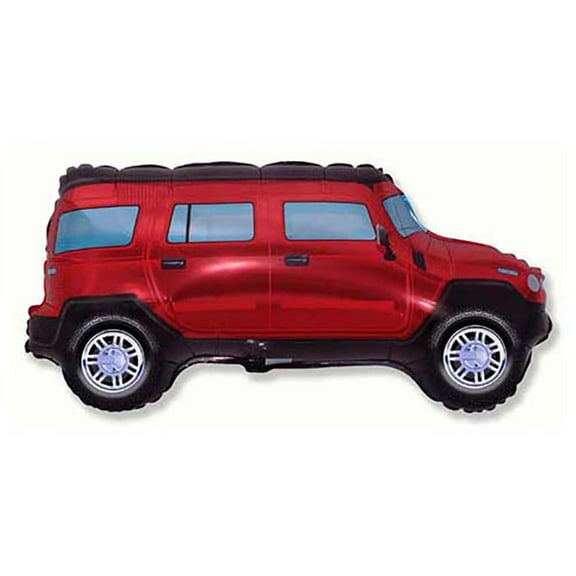 33 inch Four Wheel Driver - Red Foil Mylar Balloon - Party Supplies Decorations