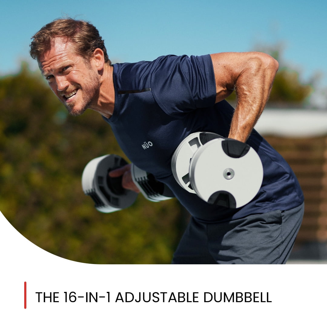 NUOBELL Adjustable Dumbbells Pair 5-80 lbs : the Adjustable Dumbbell Set to Replace 16 Sets of Dumbbells. Add Nuobell Dumbbells 80lb and Free Weights to Your Home Gym. Just Twist the Handle to Adjust