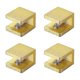 thumbnail image 1 of 4pcs Gold Brass Sturdy No Drilling Heavy Duty Bracket Fixed Panel Glass Clamp, 1 of 2
