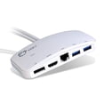 thumbnail image 2 of SIIG Mini-DP Video Dock with USB 3.0 LAN (White) - Mini DisplayPort to HDMI or DisplayPort, 2-Port USB hub with 1 Gigabit Ethernet Port for Macbooks, Surface Pros, and More (JU-H30212-S1), 2 of 5