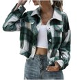 thumbnail image 2 of Puntoco, camiseta de manga larga para mujer, prendas de vestir exteriores holgadas con frente abierto de otoño, blusa a cuadros, abrigo, Tops, chaqueta, liquidación Puntoco Puntoco-5551, 2 of 9
