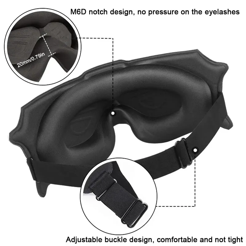 3D Memory Foam Silk Sleep Mask Soft Eye Patches Comfort Three Dimensiona Design Face Sleeping Mask Eyeshade Breathable Women Men
