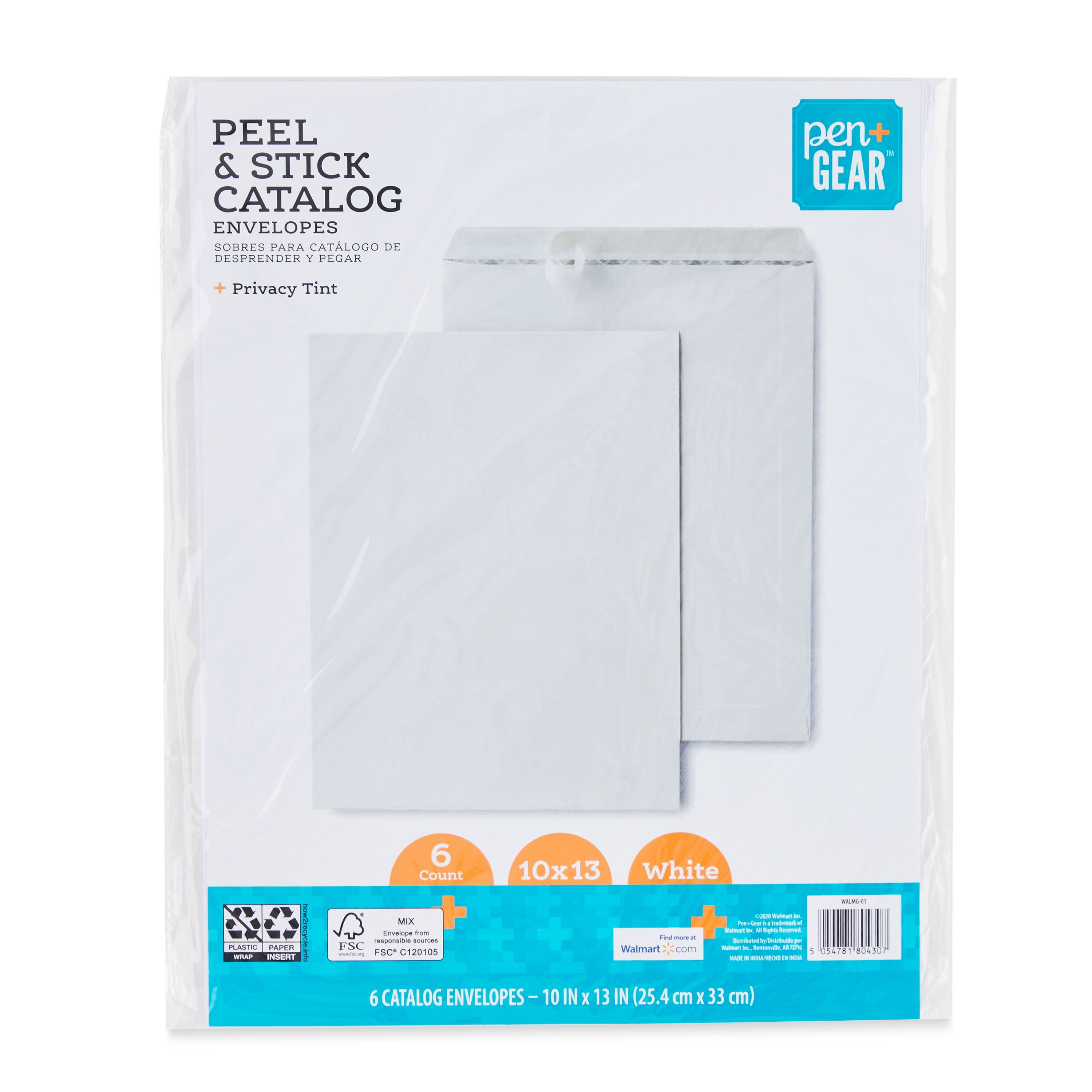 Pen+ Gear , ColorWhite, Peel & Stick Catalog Envelopes, Size10" x 13