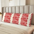thumbnail image 6 of Disketp Flowers Red Beige Print Body Pillow Cover - Super Soft 20x54 Body Pillow Case,Long Side Hidden Zipper, 6 of 8