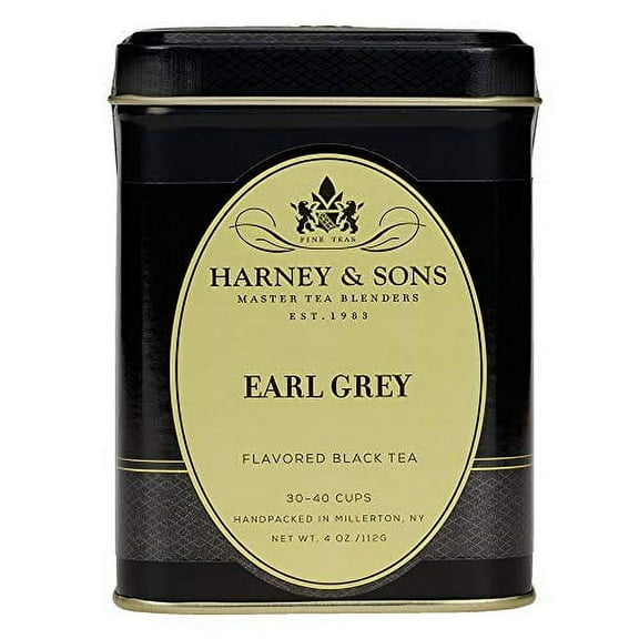 Harney & Sons Black Earl Grey Loose Leaf Tea, 4 Ounce Flavored Black Tea
