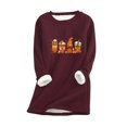 thumbnail image 2 of Liquidation d'Halloween Hauts à Manches Longues pour Femmes Col Rond avec Poche Épaissi en Peluche Chaude Hauts d'Automne pour Femmes 2023 Tendance en Liquidation, 2 of 5