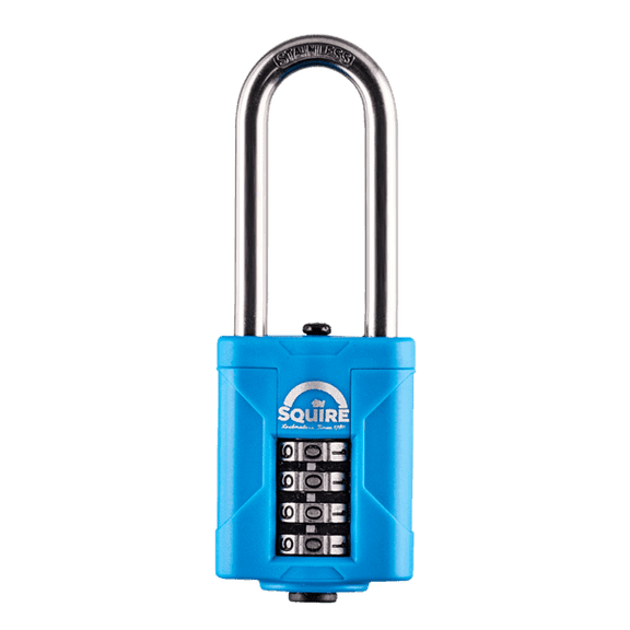 Squire Locks Marine Long Shackle Combination Padlock, 40mm Stainless Steel, 2.5" Shackle Clearance