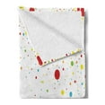 thumbnail image 2 of Colorful Soft Flannel Fleece Throw Blanket, Small Dots Like Party Celebration Print on White Backdrop Retro Style Art, Cozy Plush for Indoor and Outdoor Use, 70" x 90", Multicolor, by Ambesonne, 2 of 5