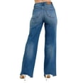 thumbnail image 5 of Judy Blue Full Size High Waist Tummy Control Chew Hem Destroy Wide Jeans Plus Size, 5 of 8