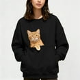 thumbnail image 2 of YAYUBA Cat Pouch Sweatshirts for Men Women Long Sleeve Kitten Puppy Holder Hoodies Front Large Pouch Pet Carrier Sweatshirt,Black,S, 2 of 9