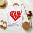 thumbnail image 2 of BLVB Valentine Day Shirts for Women Crewneck Love Heart Girlfriend Valentines Gift Tshirt Graphic Short Sleeve Tee Tops, 2 of 7