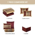 thumbnail image 3 of Lanco Wine Gold Comforter Set , California King Size , 7 Pieces Fashion Jacquard Bedding Set, 3 of 8