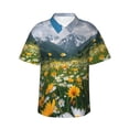 thumbnail image 2 of Picia Mountain Daisy Meadow Gentle Cotton Regular Fit Short Sleeve Casual Hawaiian Shirt for Men-Medium, 2 of 8