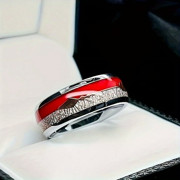 1 piece stylish red arrow-shaped stainless steel ring - neutral style, no coating, shining details - Creative design ring for engagement and anniversary gifts - Perfect engagement and wedding ring,10