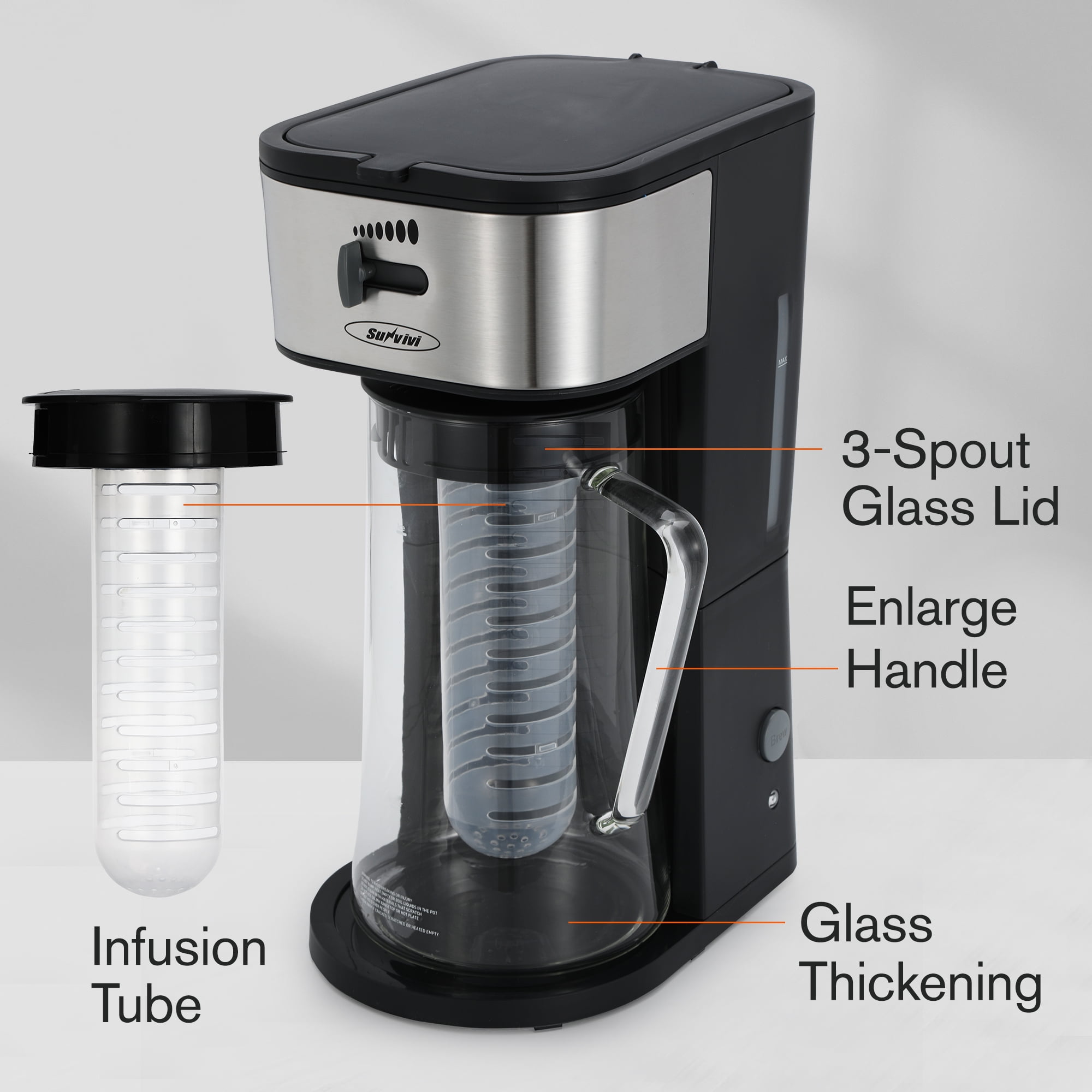 Mr. Coffee Intertek #5006102 Iced Tea Maker with Pitcher & Lids & Filter  Insert