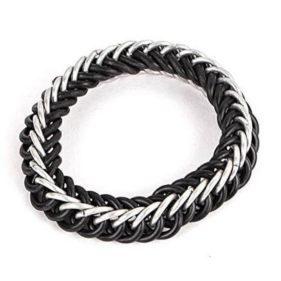 Mythrojan Bracelet Half Persian Chainmail Black Chain Stretch Medieval Cosplay Bracelet