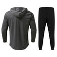 thumbnail image 5 of Men‘s Pure Color Lightweight Sweat Absorption Sports Long Sleeve Pullover Sweatshirt Set, 5 of 5