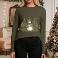 thumbnail image 6 of larppty Womens Casual Christmas Shirts Snowman Tree Printed Holiday Long Sleeve Xmas Graphic Party Tees (AG, 3XL), 6 of 8