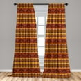thumbnail image 5 of Ambesonne Tribal Curtains, Indigenous Motifs, Pair of 28"x95", Cinnamon Marigold Grey, 5 of 5