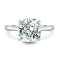 thumbnail image 2 of 2.00Ct Cushion Cut Moissanite Solitaire Engagement Ring, Hidden Halo, 14K White Gold, US 10, 2 of 7