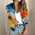 thumbnail image 2 of Kaondbfi Fashion Jacket for Women, Autumn Casual Square Thin Pocket Jacket Top Tie Dye Print Womens Winter Coat, 2 of 9