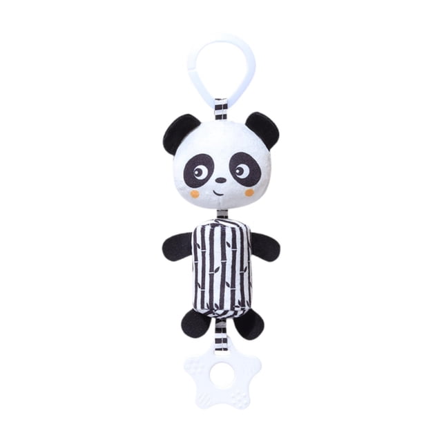 Siruishop Cartoon Animal Stuffed Hanging Rattle Toys Wind Chime for Pushchair Bed Panda Shape