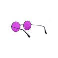 thumbnail image 4 of SA106 Retro Vintage Flat Color Circle Round Lens Sunglasses Black Fuchsia, 4 of 4