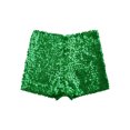 thumbnail image 3 of Haitryli Kids Boys Girls Sparkle Shiny Dance Shorts Stretch Athletic Shorts Gymnastic Jazz Hip Hop Green 120-140/12, 3 of 7