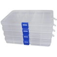 thumbnail image 6 of TIFOR 4 Pack Plastic Compartment Box with Adjustable Dividers Craft Tackle Organizer Storage Containers Box 15 Grid (Clear), 6 of 6