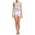 thumbnail image 2 of Grayson Social Women's and Women's Plus Graphic Tank Top and Sleep Shorts, 2-Piece Pajama Set, 2 of 5