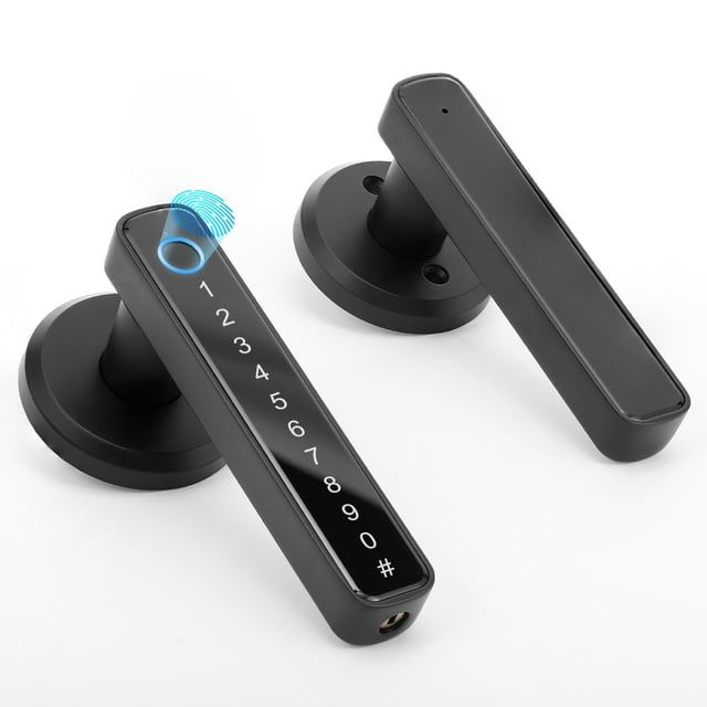 Aoresac Fingerprint Door Lock/Smart Door knob/Biometric Door Lock with passcode keypad keyless/APP Remote Control/Entry Door Handle for Bedroom Home Hotel Office Apartment Black