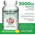 thumbnail image 3 of Maxi Health Vitamin D3 Supplement 2000 IU – Immune & Bone Support – 180 Softgels, 3 of 7