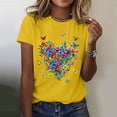 thumbnail image 2 of ZHENHONG Graphic Tees for Women, Women's Love Butterfly Printed Shirt Short Sleeve Crew Neck T Shirt Lightweight Soft Casual Summer Clothes Going Out Tops, 2 of 5
