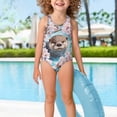thumbnail image 3 of Yuyamidu Teen Swimsuits for Girls 4-15 Otter Cute Cartoon Swimwear Cross Strap One Piece Swimsuit Quick Dry Summer Beach Bathing Suit, 3 of 7
