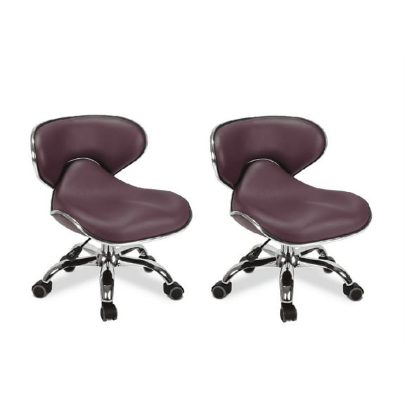Mayakoba Adjustable Height Indoor and Outdoor Stool, Burgundy, Set of 2