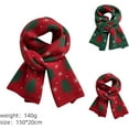 thumbnail image 2 of Christmas Knitted Scarf For Women Christmas Tree Prints Scarves Winter Scarf Warm Thick Neck Shawl Wraps, 2 of 4