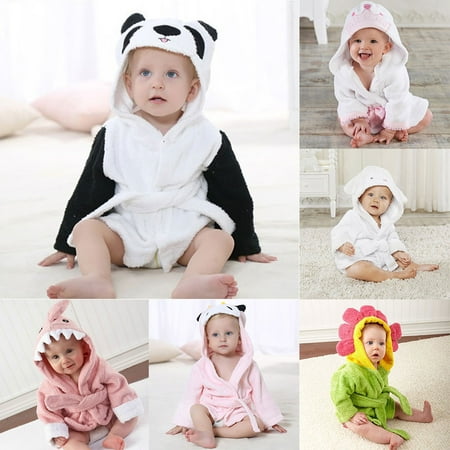 

SPRING PARK Unisex Baby Toddler Boys Girls Hooded Bathrobe Cartoon Animal Bathing Bath Towel