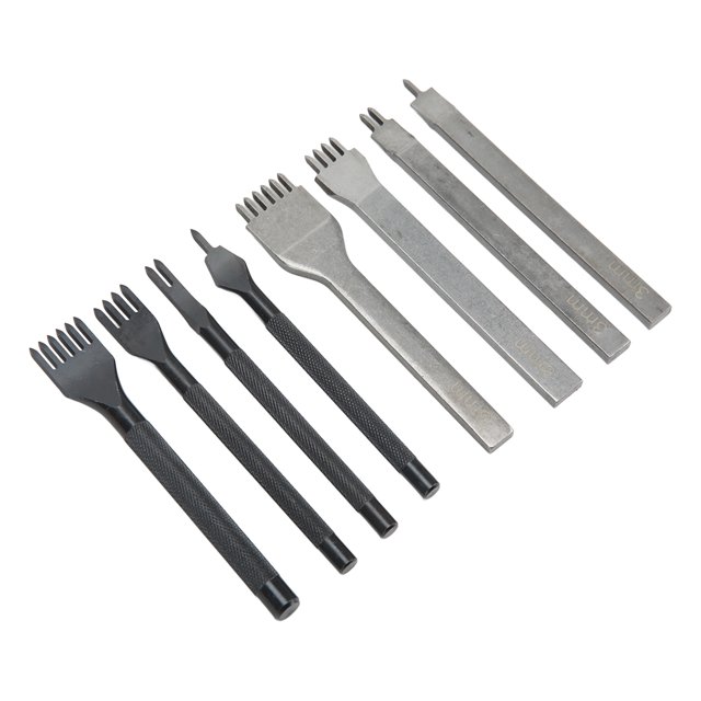 Prong Punch, Incisive Teeth 8 Pcs Leather Prong Punch Tool Complete Models For Leathercraft