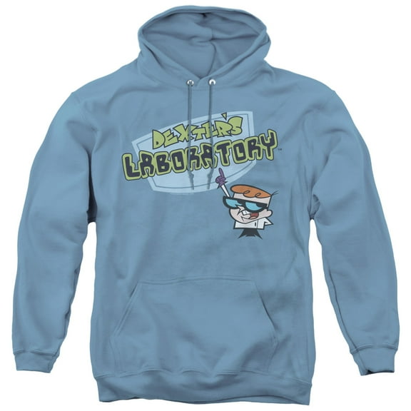Dexter's Laboratory Logo Adult Pullover Hoodie Sweatshirt Carolina Blue
