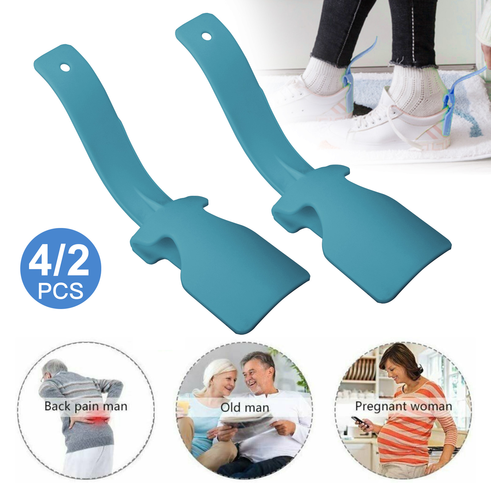 2/1Pair Lazy Shoes Helper for Easy to Wear Shoes, Portable Sock Slider