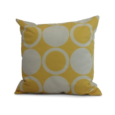Simply Daisy, 18 x 18 Inch, ModCircles, Geometric Print Pillow, Yellow